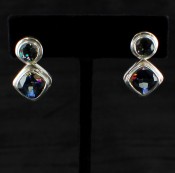 Mystic & Blue Passion Topaz Round/Cushion Post Earrings