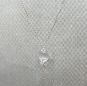 Clear Chain Button Necklace