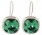 Swarovski Crystal 12mm Cushion Cut Gemstone Earrings in Erinite