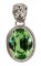 Swarovski Crystal Oval Gemstone Pendant in Peridot