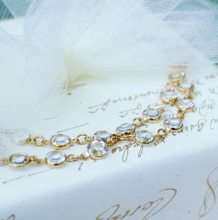 Channel Set Bracelet shown in Gold Crystal (Clear)