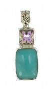 Vitrail Light Crystal & Genuine Amazonite Pendant