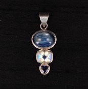 Kyanite, Quartz & Iolite Pendant