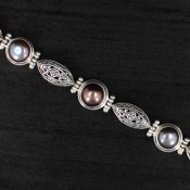 Blue Pearl & Silver Bracelet