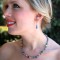 Basic Necklace in Sterling Silver Multi shown with the Two Crystal Earrings in Sapphire.