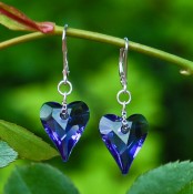 Wild Heart Earrings in Sterling Silver Tanzanite