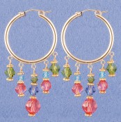 Crystal Hoop Earrings in 18k Gold Vermeil Garden