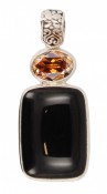 Mahoganite & Swarovski Crystal Copper Pendant