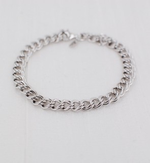 Parallel Curb Chain Charm Bracelet