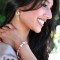 Eclectic Bracelet in 18K Gold Vermeil Champagne shown with the Roxie Earrings in Golden Shadow.