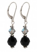 Black Tie Leverback Earrings