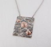 Two-Tone Floral Pendant Necklace