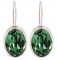 Swarovski Crystal Oval Gemstone Earrings in Erinite