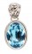 Swarovski Crystal Oval Gemstone Pendant in Aquamarine