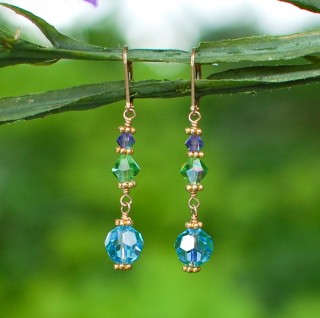 Crystal Dangle Earrings in 18k Gold Vermeil Serenity