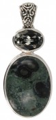 Nebula Jasper & Swarovski Black Diamond Pendant