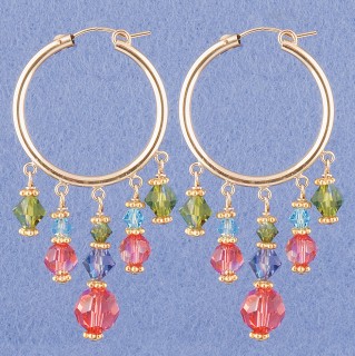 Crystal Hoop Earrings in 18k Gold Vermeil Garden