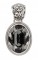 Swarovski Crystal Oval Gemstone Pendant in Black Diamond