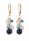 Crystal & Pearl Cluster Earrings in 18K Gold Vermeil Blue Crush