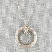 Silver Shade Disc Necklace