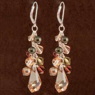 Olive Polygon Cluster Earrings