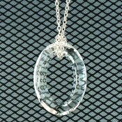 Cosmic Oval Necklace in Sterling Silver Crystal (Clear)