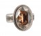 Swarovski Crystal Oval Ring in Golden Shadow