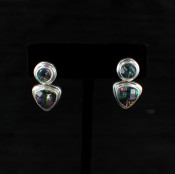 Mystic Topaz Trillion & Round Post Earrings
