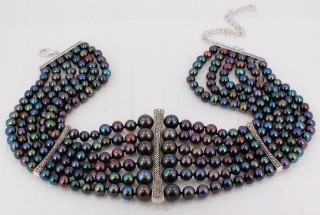 Blue Pearl Statement Necklace