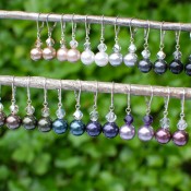 Top row (left to right): Bronze, Champagne, White, Light Gray, Dark Gray, Black
Bottom Row (left to right): Brown, Dark Green, Peacock, Dark Purple, Mauve, Burgundy