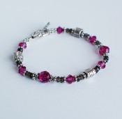 Smoky Topaz & Fuchsia Bracelet