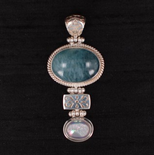 Aquamarine & Drusy Pendant