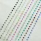 Silver Channel Set Colors, left to right: Jet (Black), Black Diamond, Crystal (Clear), Pastel, Rose, Aquamarine, Blue Zircon, Siam (Red), Sapphire.