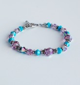 Lavender & Turquoise Crystal Bracelet