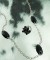 Roxie Necklace in Jet (Black) shown with the Cluster Ring in Sterling Silver Jet (Black)