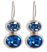 Swarovski Sapphire & Light Sapphire Earrings