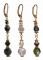 Crystal Dangle Earrings in 18k Gold Vermeil in (left to right) Jet (Black), Crystal (Clear AB), Earth