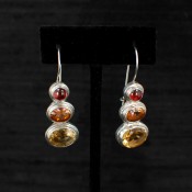 Citrine, Garnet & Twilight Topaz Earrings