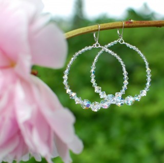 Infinity Earrings in Sterling Silver Crystal (Clear)
