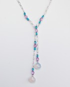 Chalcedony & Crystal Lariat