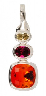 Swarovski Fire Opal, Fuchsia & Jonquil Pendant