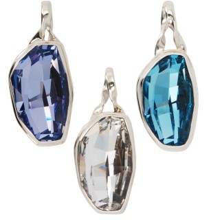 Swarovski Calypso Gemstone Pendant in (left to right): Provence Lavender, Crystal (Clear), Aquamarine