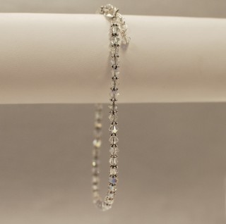 Crystal Anklet in Sterling Silver Crystal (Clear AB)