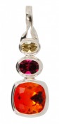 Swarovski Fire Opal, Fuchsia & Jonquil Pendant