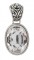 Swarovski Crystal Oval Gemstone Pendant in Crystal (Clear)