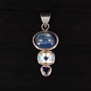 Kyanite, Quartz & Iolite Pendant