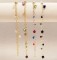 Dangle Anklets shown in (left to right): 18k Gold Vermeil Crystal (Clear AB), 18k Gold Vermeil Earth, Sterling Silver Multi, Sterling Silver Black