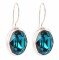 Swarovski Crystal Oval Gemstone Earrings in Indicolite