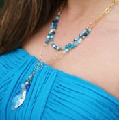 Navette Double Necklace in Ocean