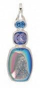 Wisteria Drusy & Swarovski Tanzanite & Light Sapphire Pendant